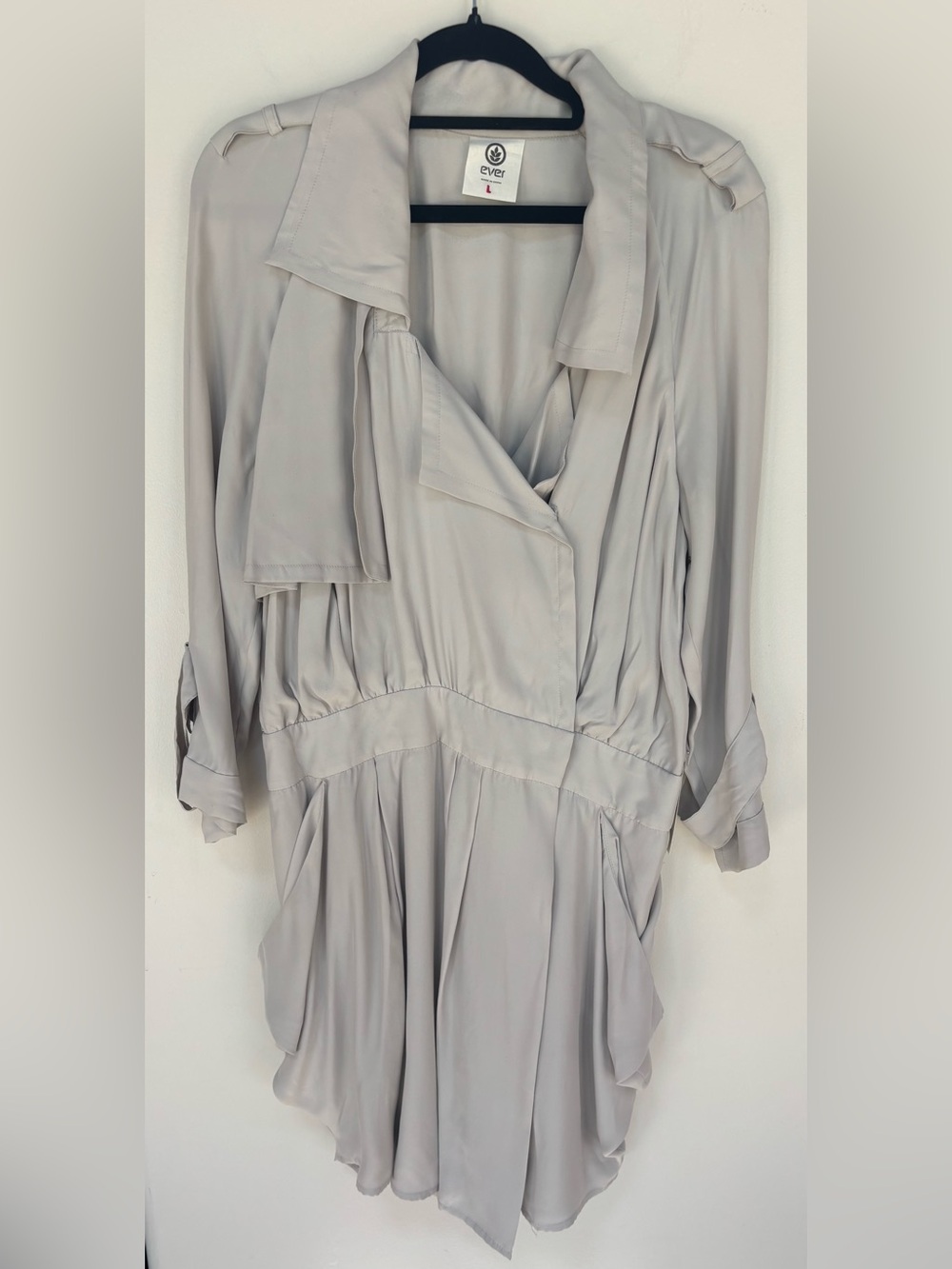 Ever Los Angeles Knighton Silk Trench Dress